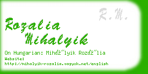 rozalia mihalyik business card